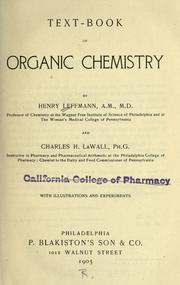 Cover of: Text-book of organic chemistry