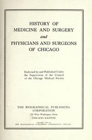 Cover of: History of medicine and surgery and physicians and surgeons of Chicago