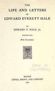 Cover of: The life and letters of Edward Everett Hale by Edward Everett Hale