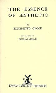 Cover of: The essence of the aesthetic by Benedetto Croce