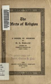 Cover of: The effects of religion: a series of sermons