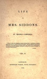Life of Mrs. Siddons by Thomas Campbell