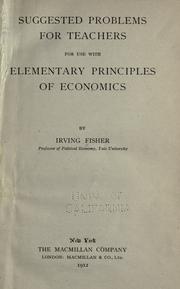 Cover of: Suggested problems for teachers for use with Elementary principles of economics