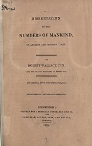 Cover of: Dissertation on the numbers of mankind, in ancient and modern times.