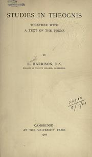Studies in Theognis by Ernest Harrison