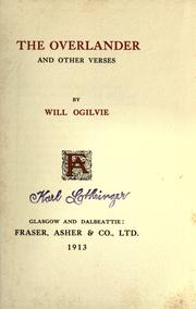 Cover of: The overlander, and other verses