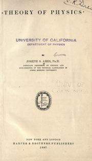 Cover of: Theory of physics by Joseph Sweetman Ames