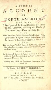 A concise account of North America by Robert Rogers