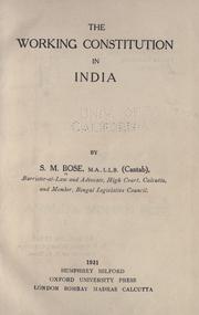 Cover of: working constitution in India