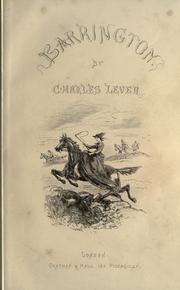 Cover of: Barrington by Charles James Lever