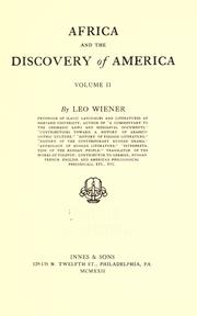 Cover of: Africa and the discovery of America. by Leo Wiener