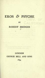 Cover of: Eros and psyche by Robert Seymour Bridges