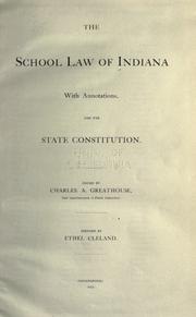 Cover of: The school law of Indiana by Indiana.