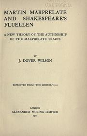 Martin Marprelate and Shakespeare's Fluellen by Wilson, John Dover