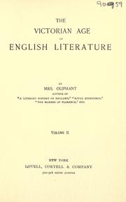 Cover of: The Victorian age of English literature by Margaret Oliphant