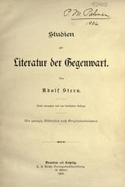 Cover of: Studien zur literatur der gegenwart. by Adolf Ernst Stern