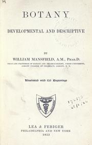 Cover of: Botany: developmental and descriptive.