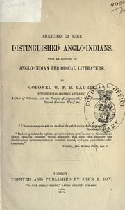 Cover of: Sketches of some distinguished Anglo-Indians: with an account of Anglo-Indian periodical literature.