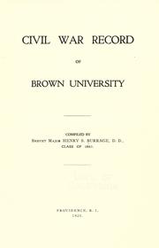 Cover of: Civil war record of Brown University