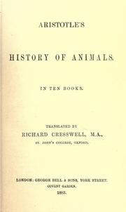 Cover of: Aristotle's history of animals by Aristotle