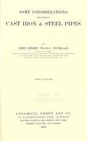 Cover of: Some considerations regarding cast iron & steel pipes