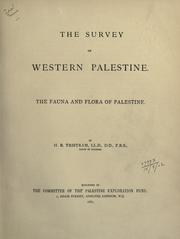 Cover of: The Survey of western Palestine by H. B. Tristram
