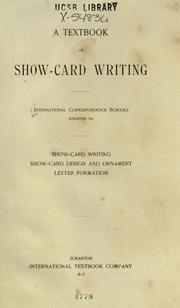 Cover of: A textbook on show-card writing