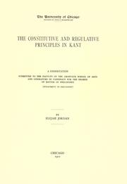 The constitutive and regulative principles in Kant by Elijah Jordan