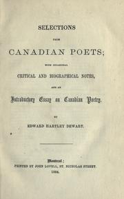 Cover of: Selections from Canadian poets