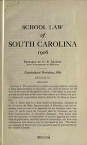 Cover of: School law of South Carolina. by South Carolina.