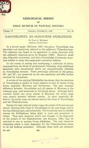 Cover of: Nanodelphys, an Oligocene didelphine