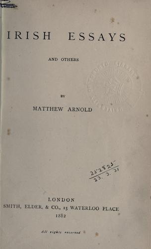 Irish essays by Matthew Arnold