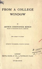 Cover of: From a college window. by Arthur Christopher Benson