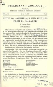 Cover of: Notes on amphibians and reptiles from El Salvador