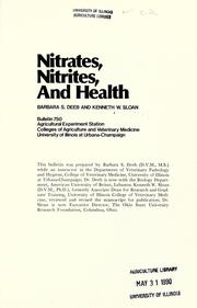 Nitrates, nitrites, and health by Barbara S. Deeb
