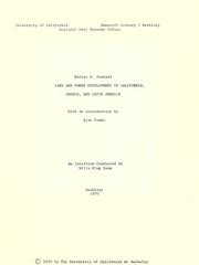 Cover of: Land and power development in California, Greece, and Latin America by Walter E. Packard