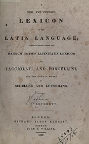 Cover of: A new and copious lexicon of the Latin language