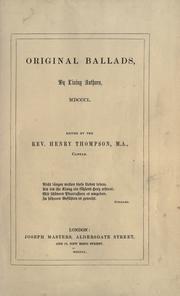 Cover of: Original ballads by living authors, 1850