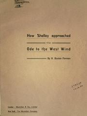 Cover of: How Shelley approached the Ode to the west wind
