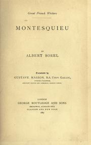 Cover of: Montesquieu by Albert Sorel