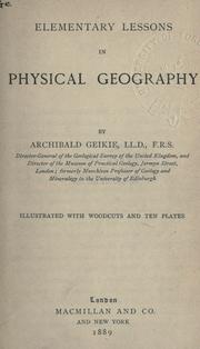 Cover of: Elementary lessons in physical geography.
