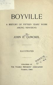 Cover of: Boyville by John E. Gunckel