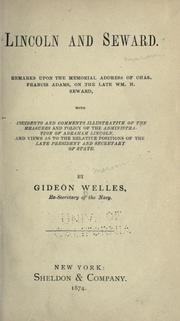 Cover of: Lincoln and Seward. by Gideon Welles, Gideon Welles