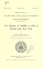 Cover of: The relation of shellfish to fish in Oneida Lake, New York. by Frank Collins Baker