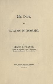 Cover of: Mr. Dide by Lewis B. France, Lewis B. France