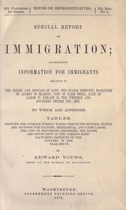 Cover of: Special report on immigration by United States. Department of the Treasury. Bureau of Statistics.