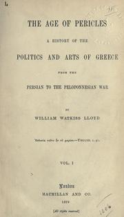 Cover of: The age of Pericles by William Watkiss Lloyd, William Watkiss Lloyd