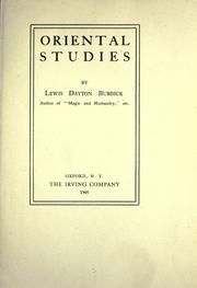 Oriental studies by Lewis Dayton Burdick