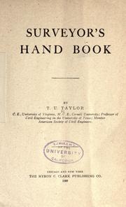 Cover of: Surveyor's hand book