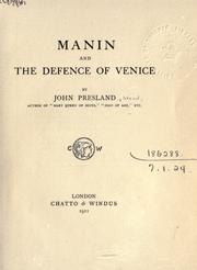 Cover of: Manin and the defence of Venice